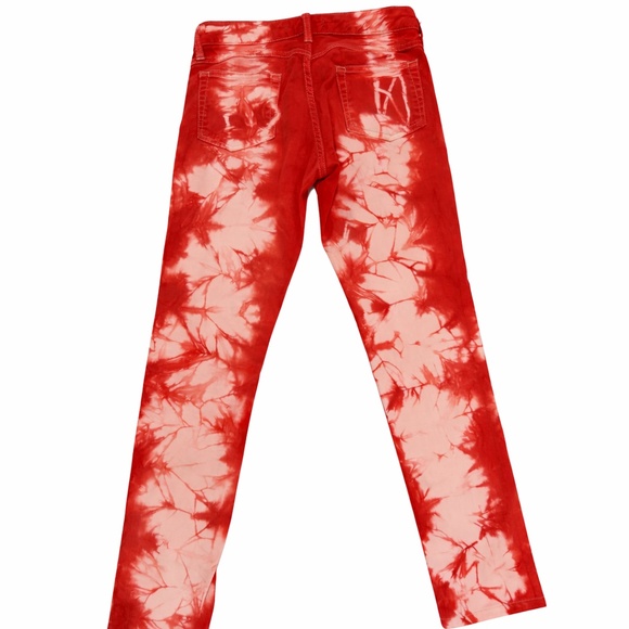 Isabel Marant Low-rise Slim fit Red Tie dye Jeans Sz 4 - Picture 2 of 9